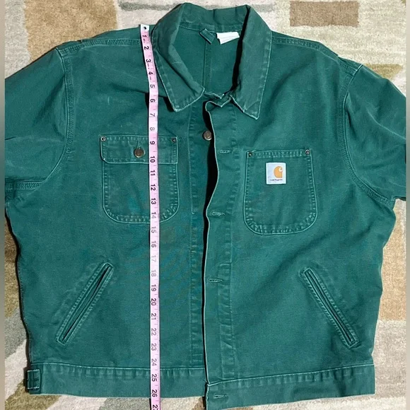 Carhartt Unlined Chore Jacket CU1058 XL CACTUS GREEN, GRAIL/VTG/MINT